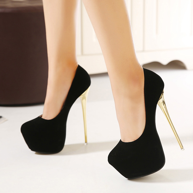 2018 New Suede High Heel Shoes for Women Large Size 41-45